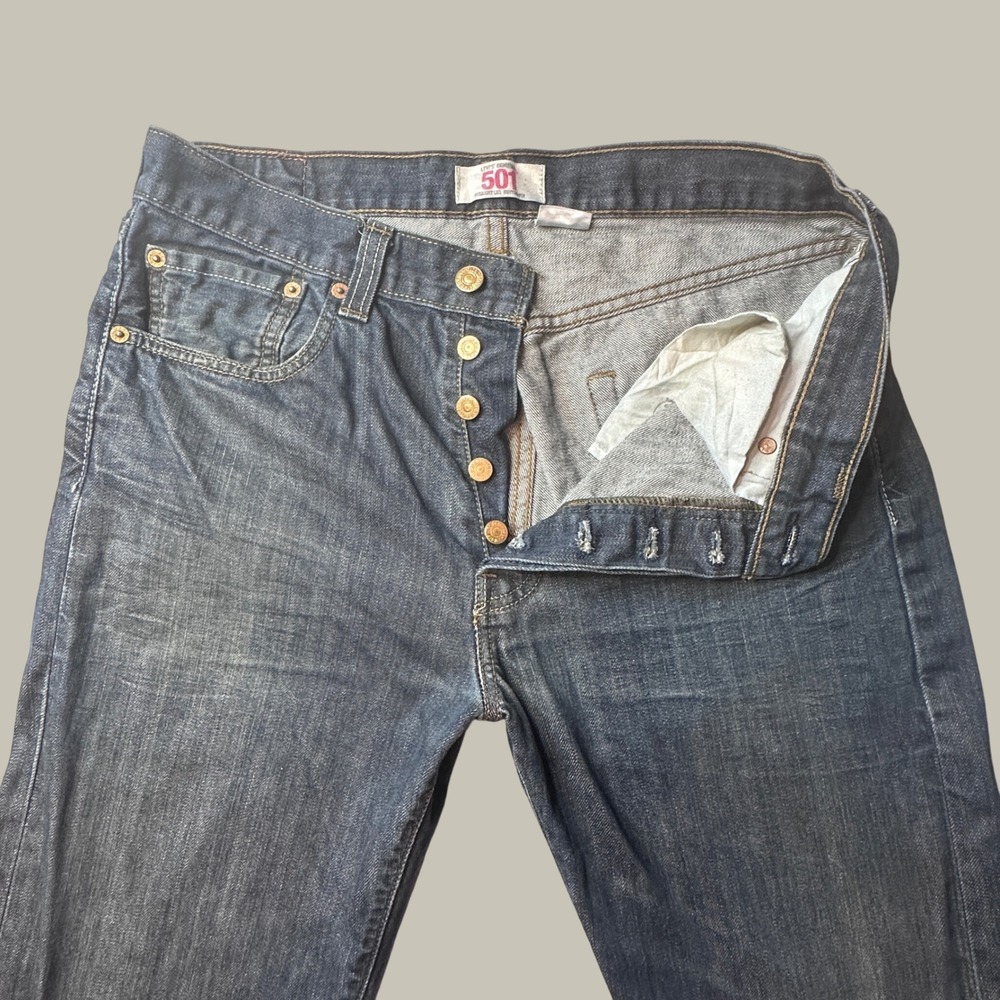 Vintage Levi's 501 Jeans Mens 31x32 Original Straight Dark Wash Blue Button Fly